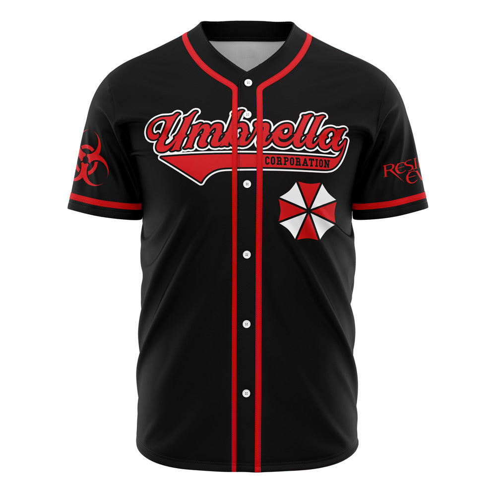Stylish Black &amp; Red Baseball Jersey - Umbrella Corp Design For Fans