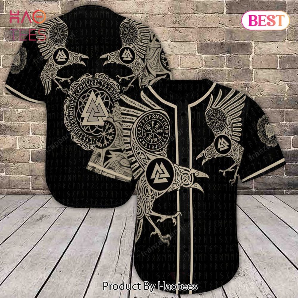 Viking Raven Baseball Jersey - Norse Mythology Inspired Shirt - Unique Nordic Design