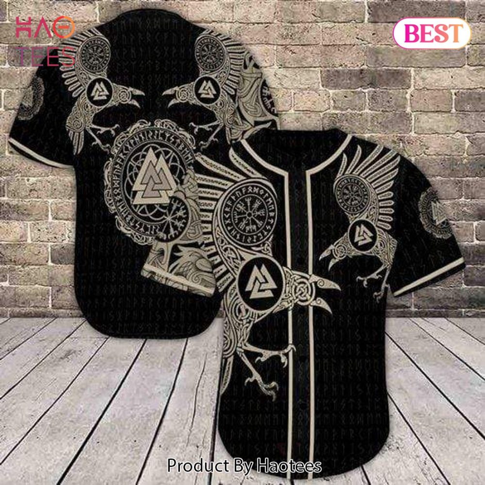 Viking Raven Baseball Jersey - Norse Mythology Design, Unisex Casual Shirt