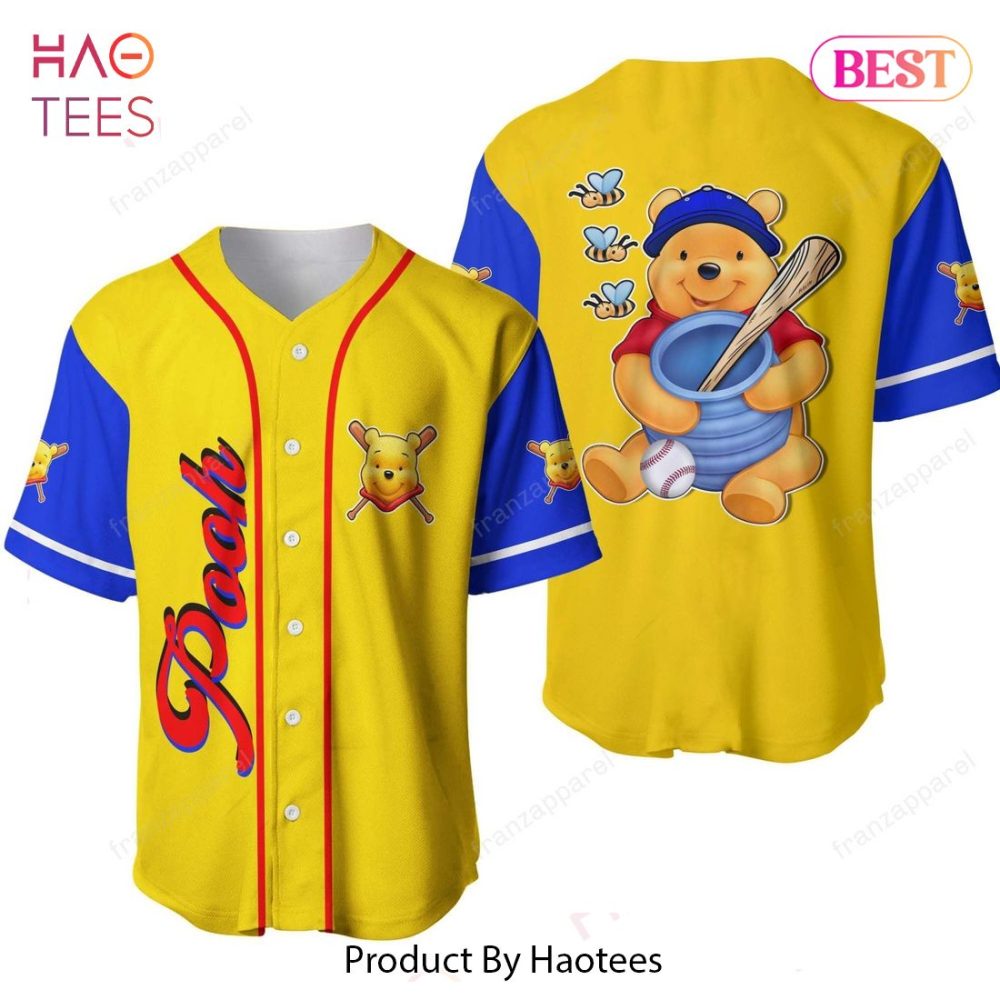 Vibrant Pooh Baseball Jersey - Cartoon Sports Style For Fans - Perfect Gift